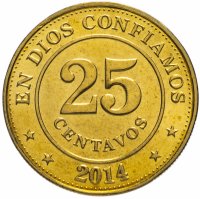 купить Никарагуа 25 сентаво (centavos) 2014
