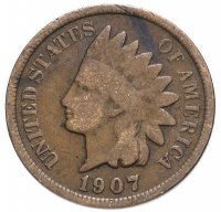 Купить США 1 цент (cent) 1907 Indian Head Cent