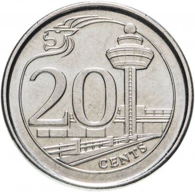купить Сингапур 20 центов (cents) 2013-2019, случайная дата