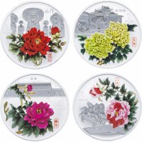 купить Острова Кука набор 1 доллар 2008 «Пионы-цветы небесной красоты»