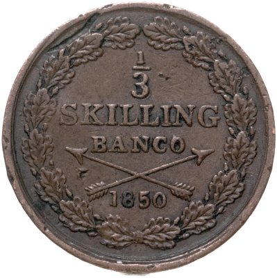 купить Швеция 1/3 скиллинга банко (skilling banco) 1850