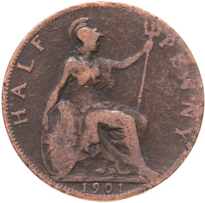 купить Великобритания 1/2 пенни (penny) 1901