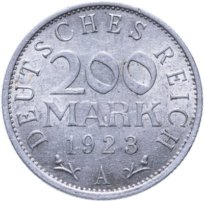 купить Германия 200 марок (mark) 1923 A знак монетного двора "A" — Берлин