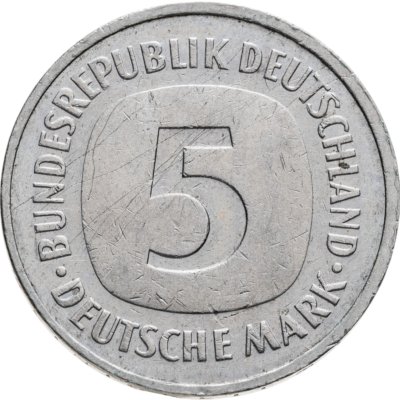 купить Германия 5 марок 1988 отметка монетного двора "F" - Штутгарт