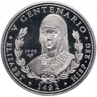 Купить Куба 50 песо 1990 "500-летие открытия Америки: королева Изабелла"