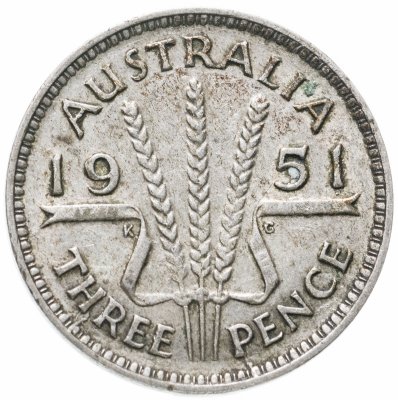 купить Австралия 3 пенса (pence) 1951