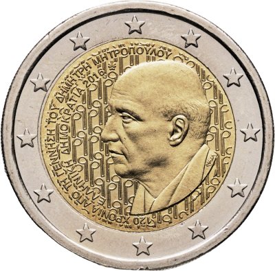 купить Греция 2 евро (euro) 2016 "120 лет со дня рождения Димитриса Митропулоса"