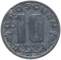 Купить Австрия 10 грошей 1947-1949 случайный год