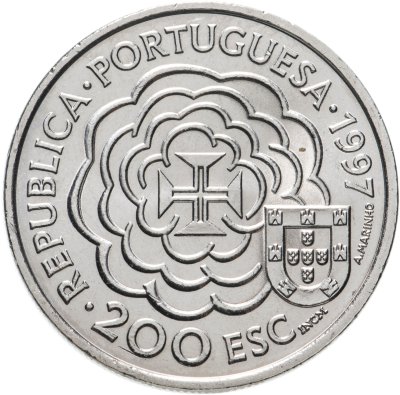 купить Португалия 200 эскудо (escudos) 1997 390 лет со дня смерти Бенто ди Гойш