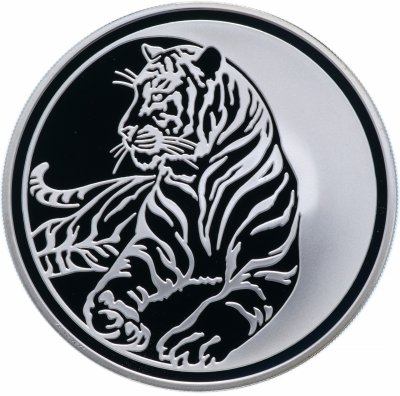 купить 3 рубля 2010 ММД Proof "Тигр - Лунный Календарь"