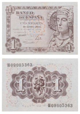 купить Испания 1 песета 1948 года (Pick 135)