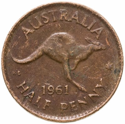 купить Австралия 1/2 пенни (penny) 1961