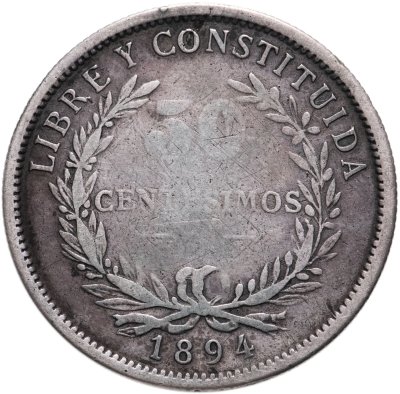 купить Уругвай 50 сентесимо (centesimos) 1894