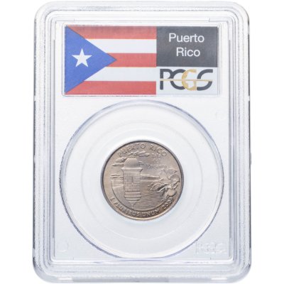 купить США 1/4 доллара (квотер, 25 центов) 2009 "Пуэрто Рико" в слабе PCGS MS65