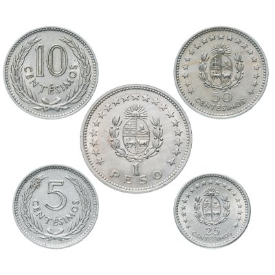 купить Уругвай, набор из 5 монет 1953-1960 годов "Хосе Хервасио Артигас"