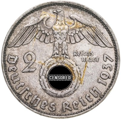 купить Германия, Третий Рейх 2 рейхсмарки 1937, знак монетного двора "E" - Мульденхюттен