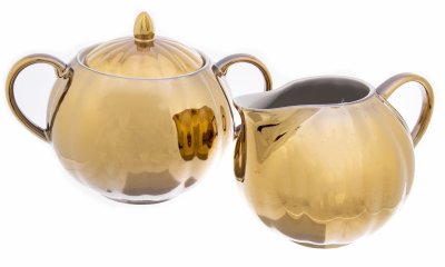 купить Набор из сахарницы и молочника, фарфор, деколь, золочение, Дулевский фарфоровый завод ("Дулево"), СССР, 1968-1991 гг.
