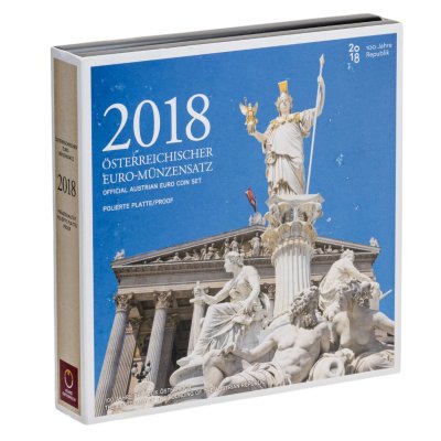 купить Австрия 2018 официальный годовой набор евро пруф из 8-ми монет в футляре