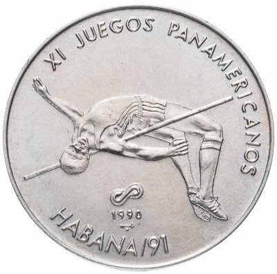 купить Куба 1 песо (peso) 1990 XI Пан-Американские игры, Гавана - Прыжки в высоту