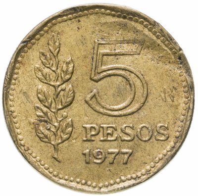 купить Аргентина 5 песо (pesos) 1977