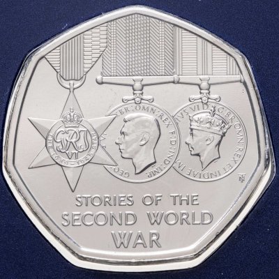 купить Великобритания 50 пенсов (pence) 2025 "Истории о Второй мировой войне"