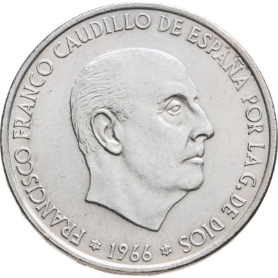 купить Испания 100 песет (pesetas) 1966 ("1967" внутри звезд)