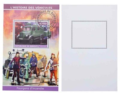 купить Джибути марки квартблок "Автомобили. Машины" 4000 франков 2015