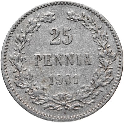 купить 25 пенни 1901 L, монета для Финляндии