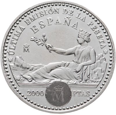купить Испания 2000 песет (pesetas) 2001 "132 года Песете, последний выпуск"