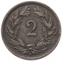 купить Швейцария 2 раппена (rappen) 1875