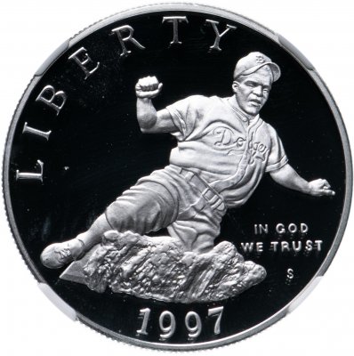 купить США 1 доллар (dollar) 1997 Джеки Робинсон в слабе NGC PF69
