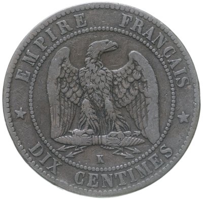 купить Франция 10 сантимов (centimes) 1855