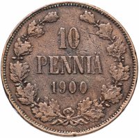 Купить 10 пенни (pennia) 1900, монета для Финляндии