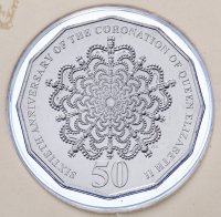 Купить Австралия 50 центов 2013 "60 лет коронации королевы Елизаветы II" UNC в блистере