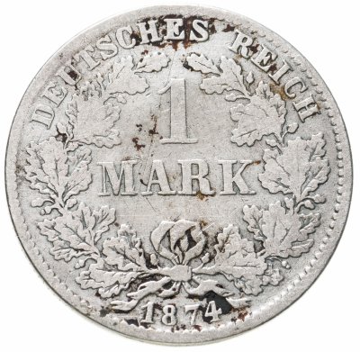 купить Германская Империя 1 марка 1874 знак монетного двора: "D" - Мюнхен