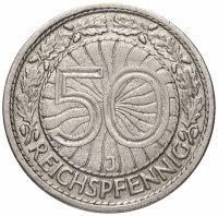 купить Германия 50 рейхспфеннигов (reichspfennig) 1928 J