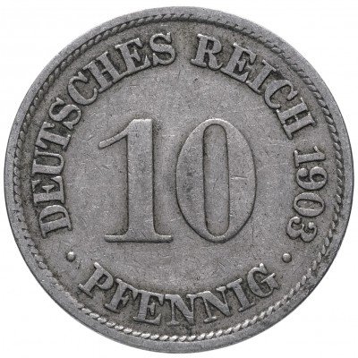купить Германия 10 рейх пфеннигов 1903 "F"