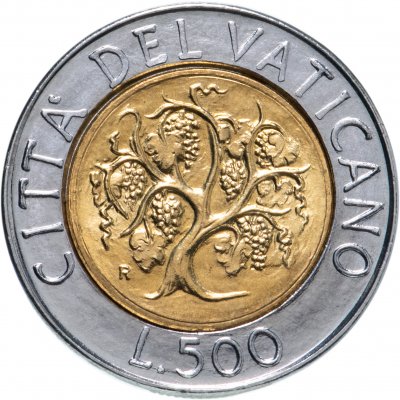 купить Ватикан 500 лир 1989
