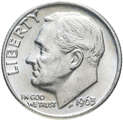 купить США 10 центов (дайм) 1963 "Silver Roosevelt Dime (Рузвельт)"