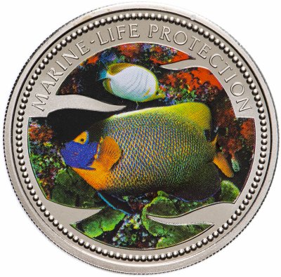 купить Палау 1 доллар 2001 "Подводный мир - Вымирающие виды - Рыба type 2"