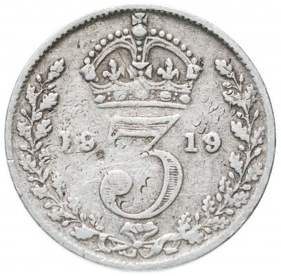 купить Великобритания 3 пенса (pence) 1919