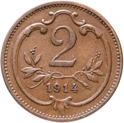 купить Австрия 2 геллера (heller) 1914