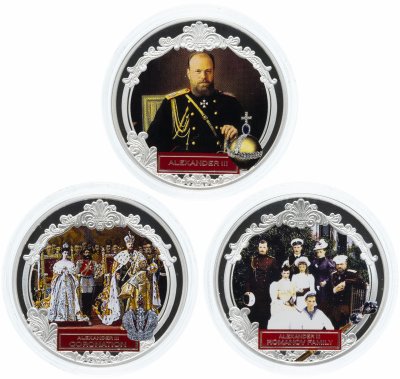 купить Фиджи 2 доллара набор 2012 «Скипетр. Александр III» из 3 монет