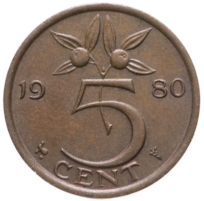 купить Нидерланды 5 центов (cent) 1980
