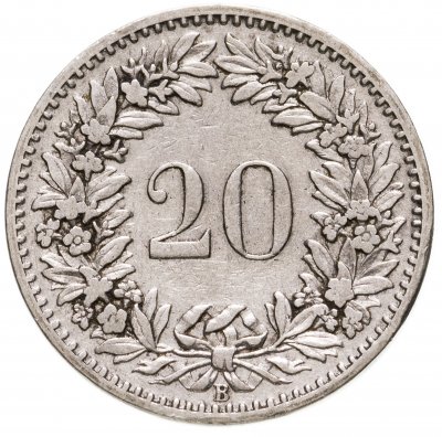 купить Швейцария 20 раппенов (rappen) 1893