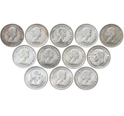 купить Австралия набор из 12 монет 1 шиллинг (shilling) 1952-1963, все года