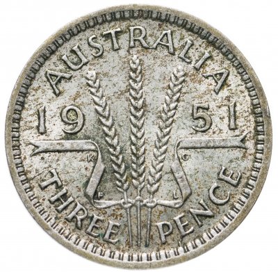 купить Австралия 3 пенса (pence) 1951