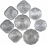 купить Индия набор монет 1971-1979 (8 штук, UNC) Микс 70x годов UNC