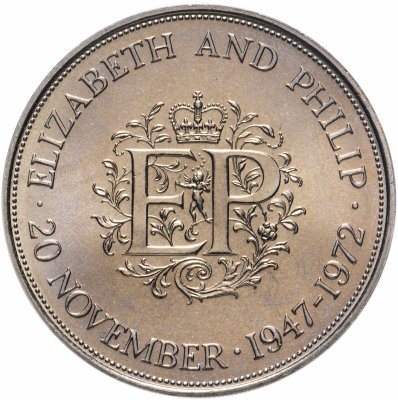 купить Великобритания 25 пенсов (pence) 1972 "Королевская серебряная свадьба"