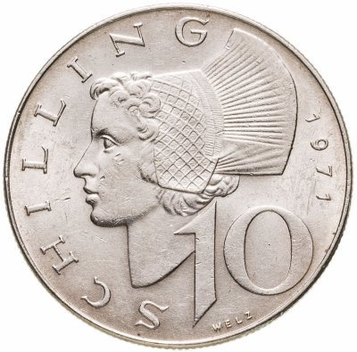 купить Австрия 10 шиллингов (shillings) 1971
